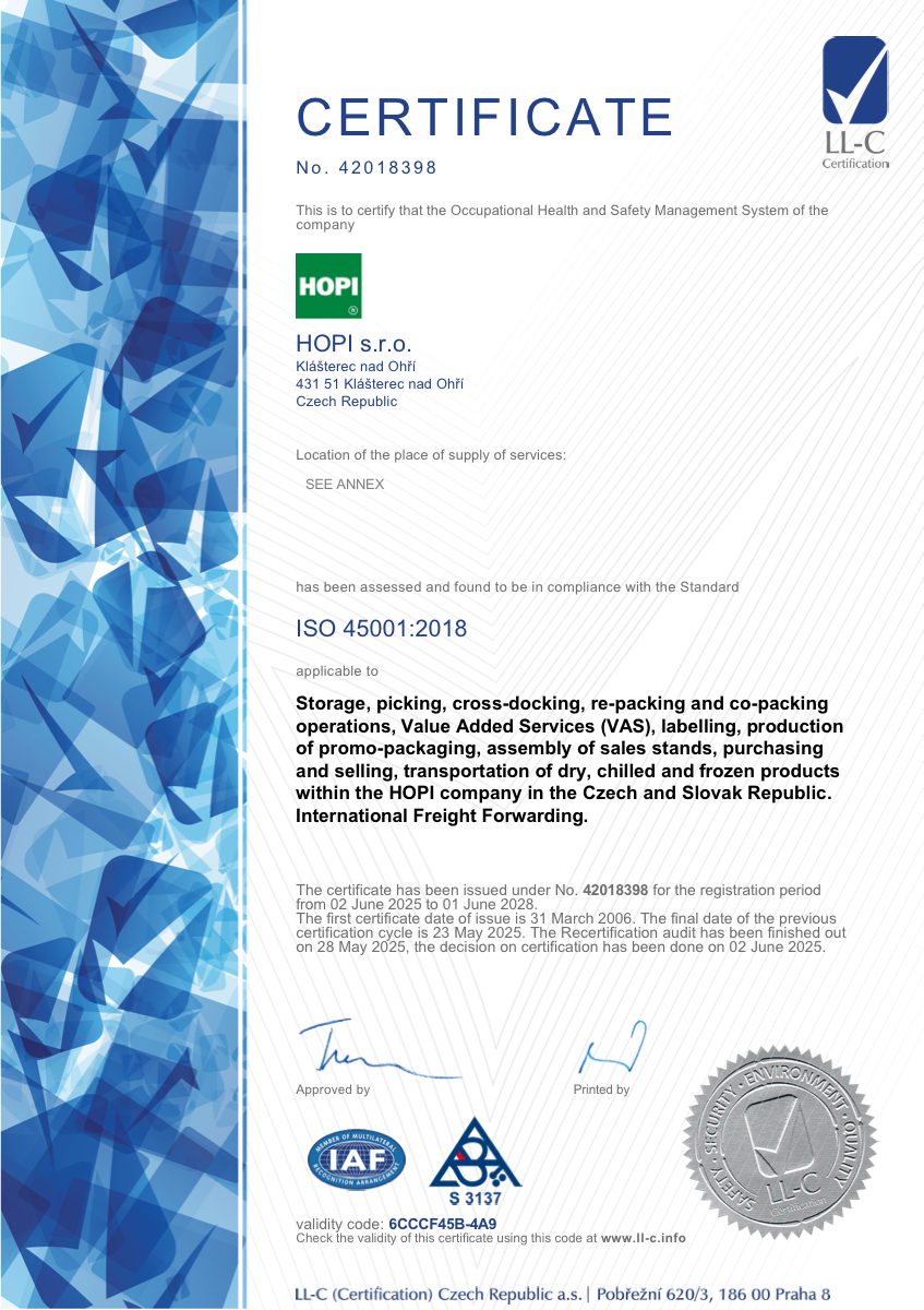 ISO certificate 45001 ENG preview